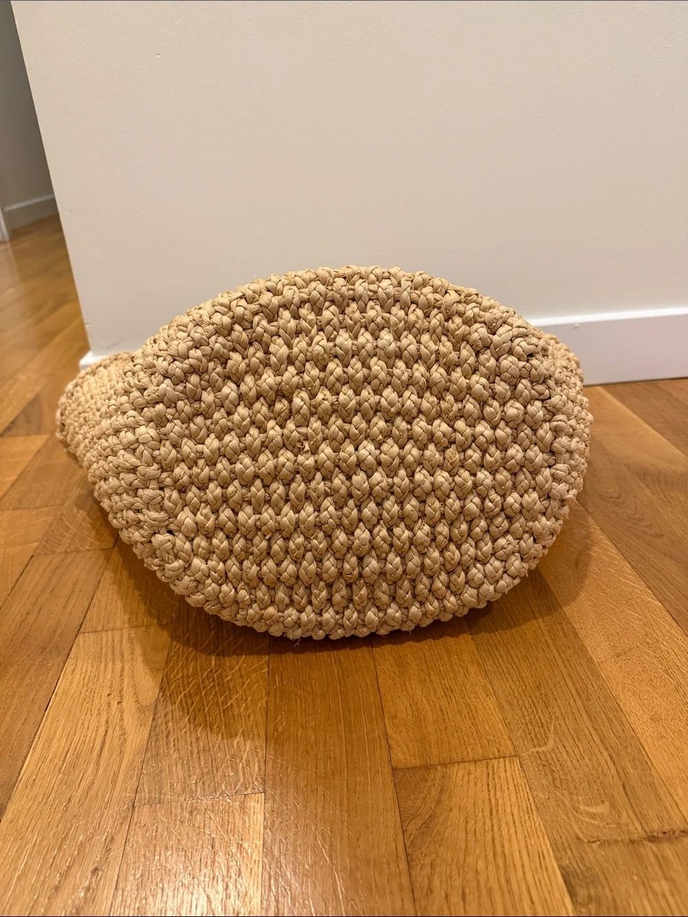 Woven Straw Tote Bag - Natural Tan - Picture 3 of 3